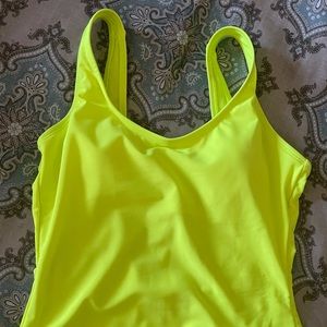 Neon yellow swimsuit